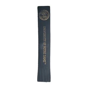 Vintage University Notre Dame Bookmark Leather Fringe Black Gold Embossed